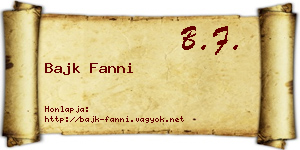 Bajk Fanni névjegykártya