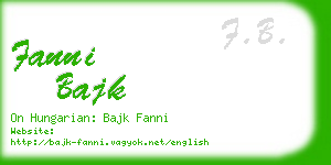 fanni bajk business card